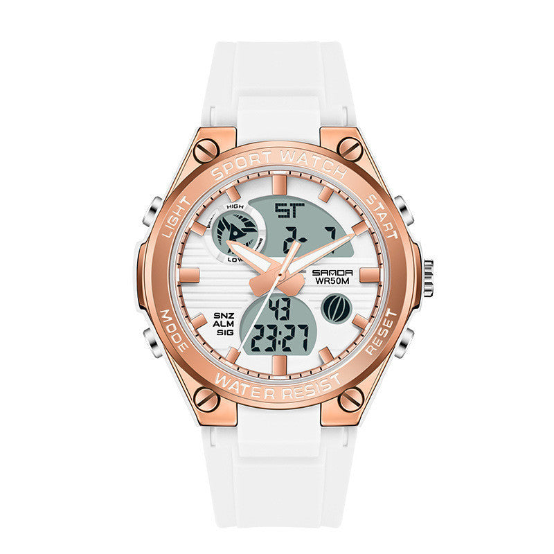 Men's Dual Display Waterproof Luminous Couple Sports Electronic Watch