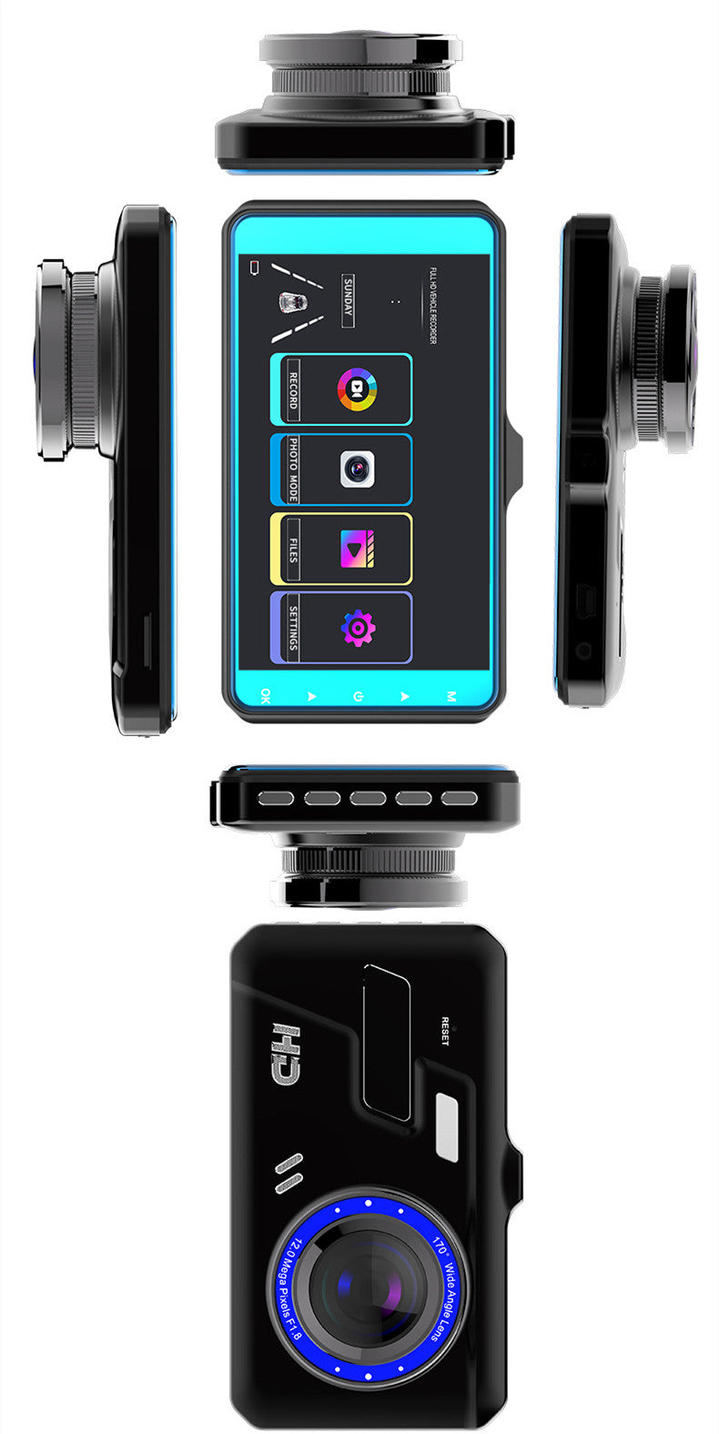 Touch Screen Front And Rear Dual Lens Driving Recorder