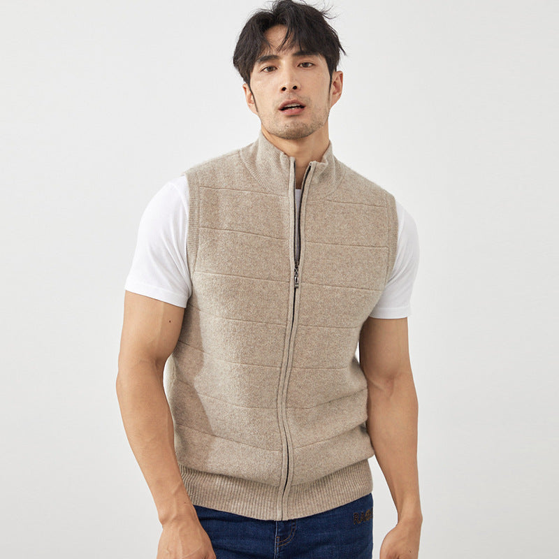 Men's Half-high Collar Vest Loose Thick