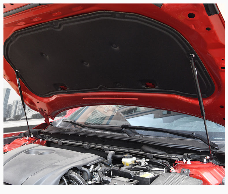 Cover hydraulic rod engine cover support rod modification