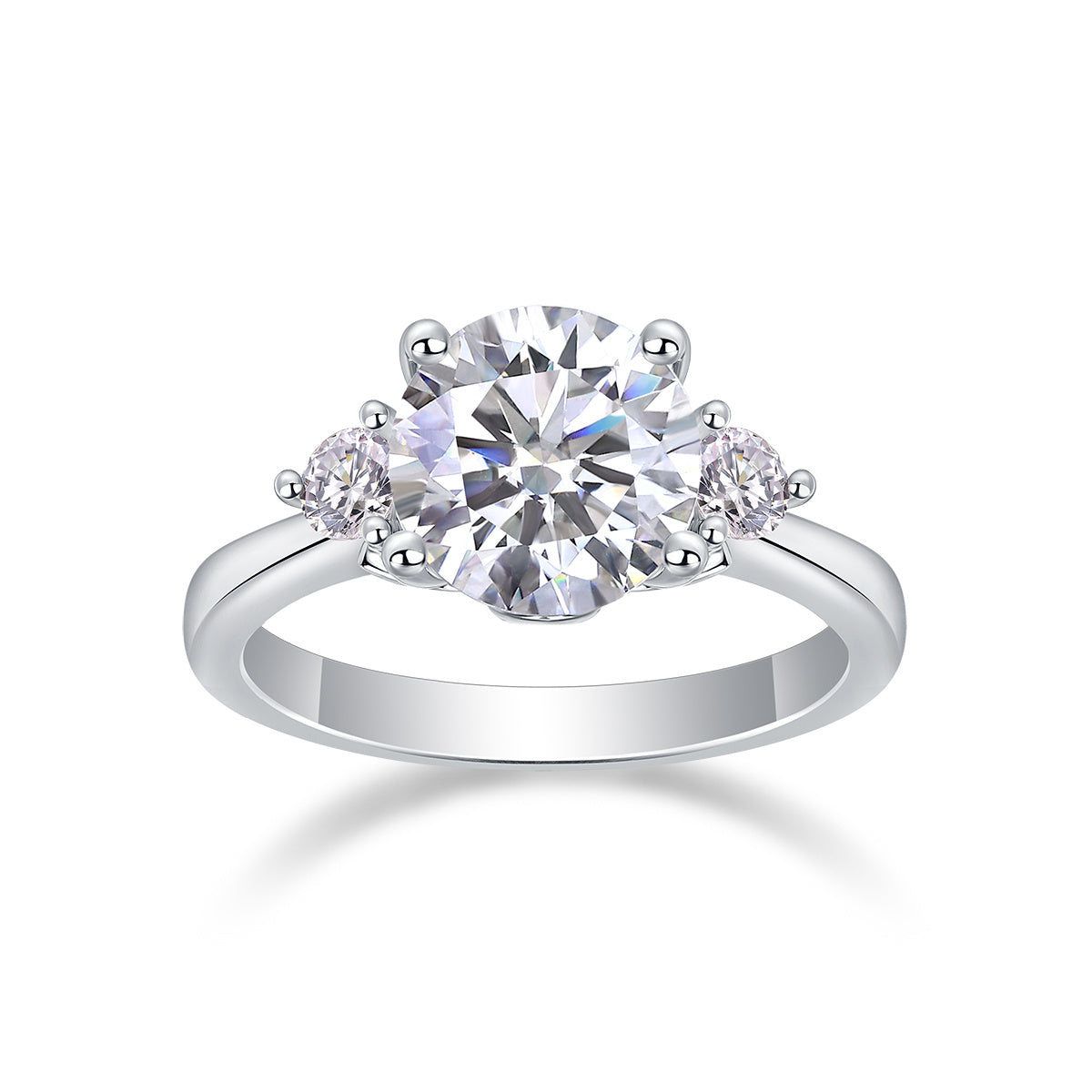 Starry Night Brilliance - A Wedding Ring Set With 2-carat Top-quality Moissanite S925 Silver And Gold-plated Diamond Can Be Tested With A Diamond Pen