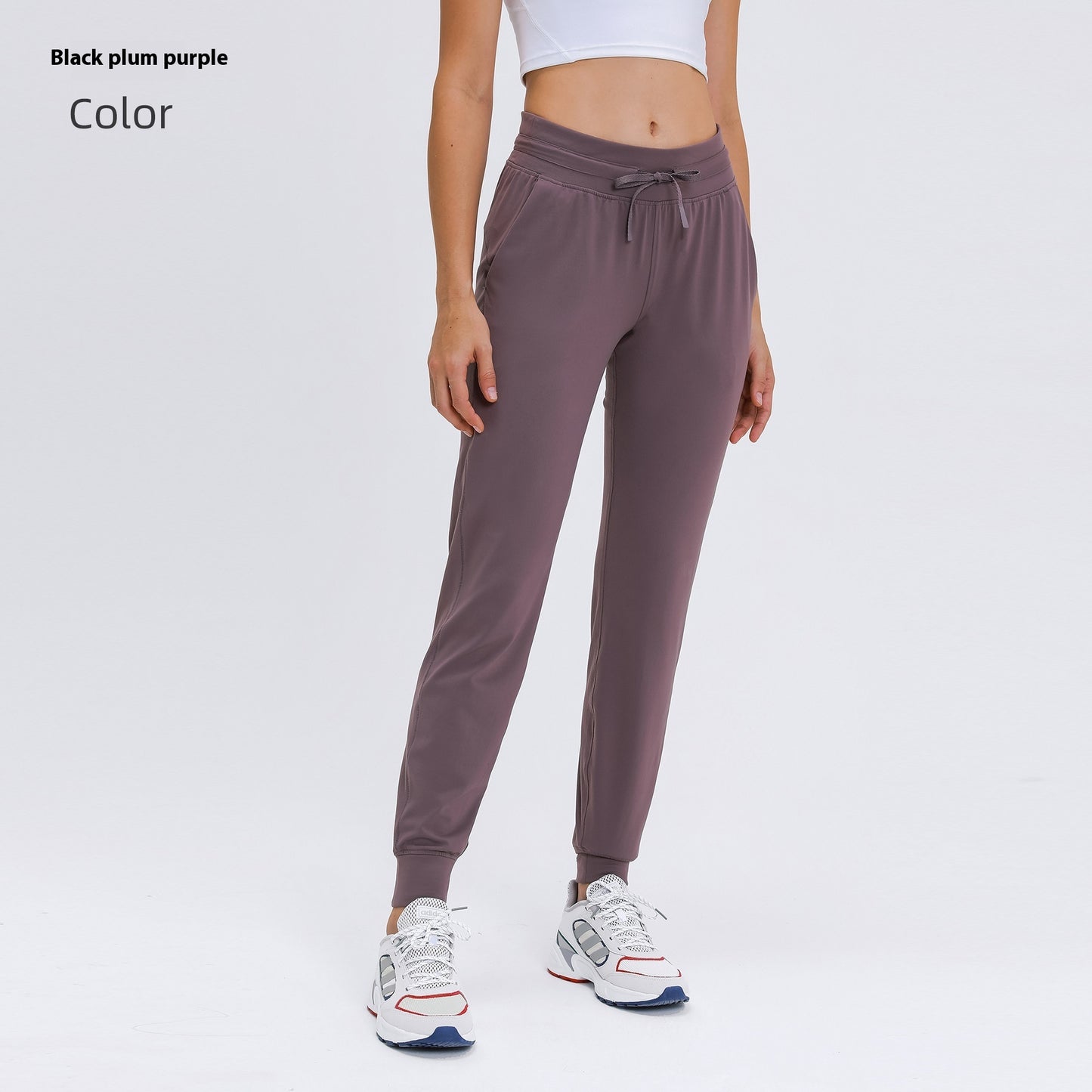 High Waist Yoga Pants Women's Drawstring Quick-drying Elastic Running Fitness