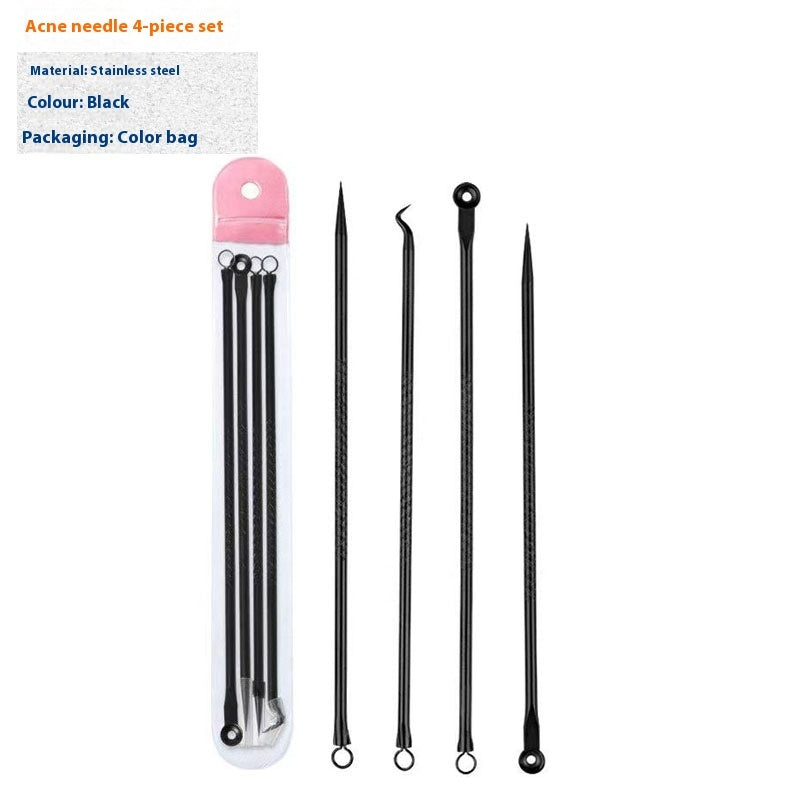 Pimple Pin 4-piece Stainless Steel Acne Remover Extruded Fat Particles Blackhead Remover