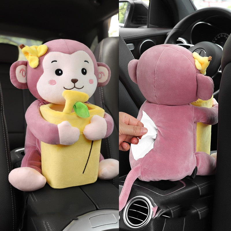 Creative Car Tissue Box Trash Can Two-in-one Cute Armrest Box Pumping Paper Box