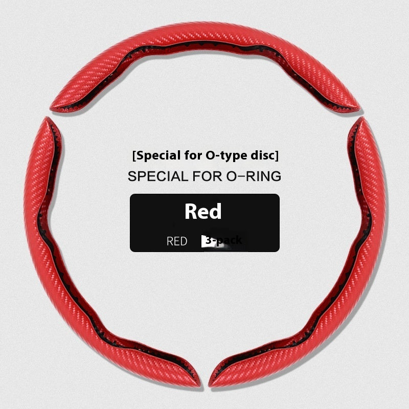 Steering Wheel Cover Sweat-absorbent Suede Carbon Fiber Pattern Protective Cover