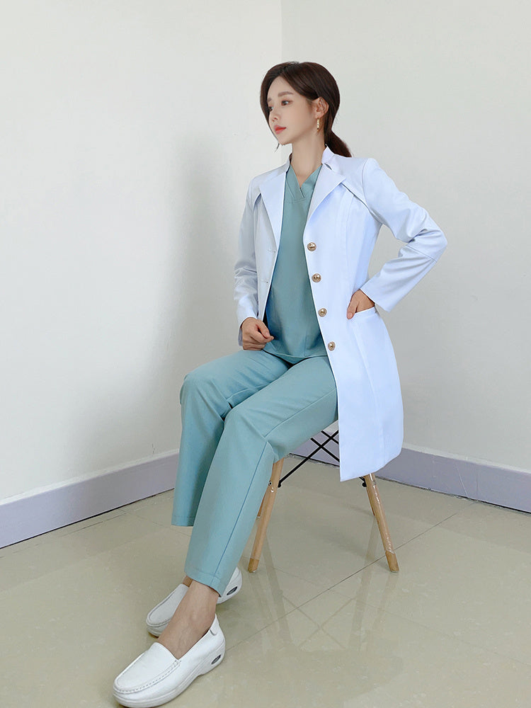 White Coat Fashionable Women's Long Sleeves