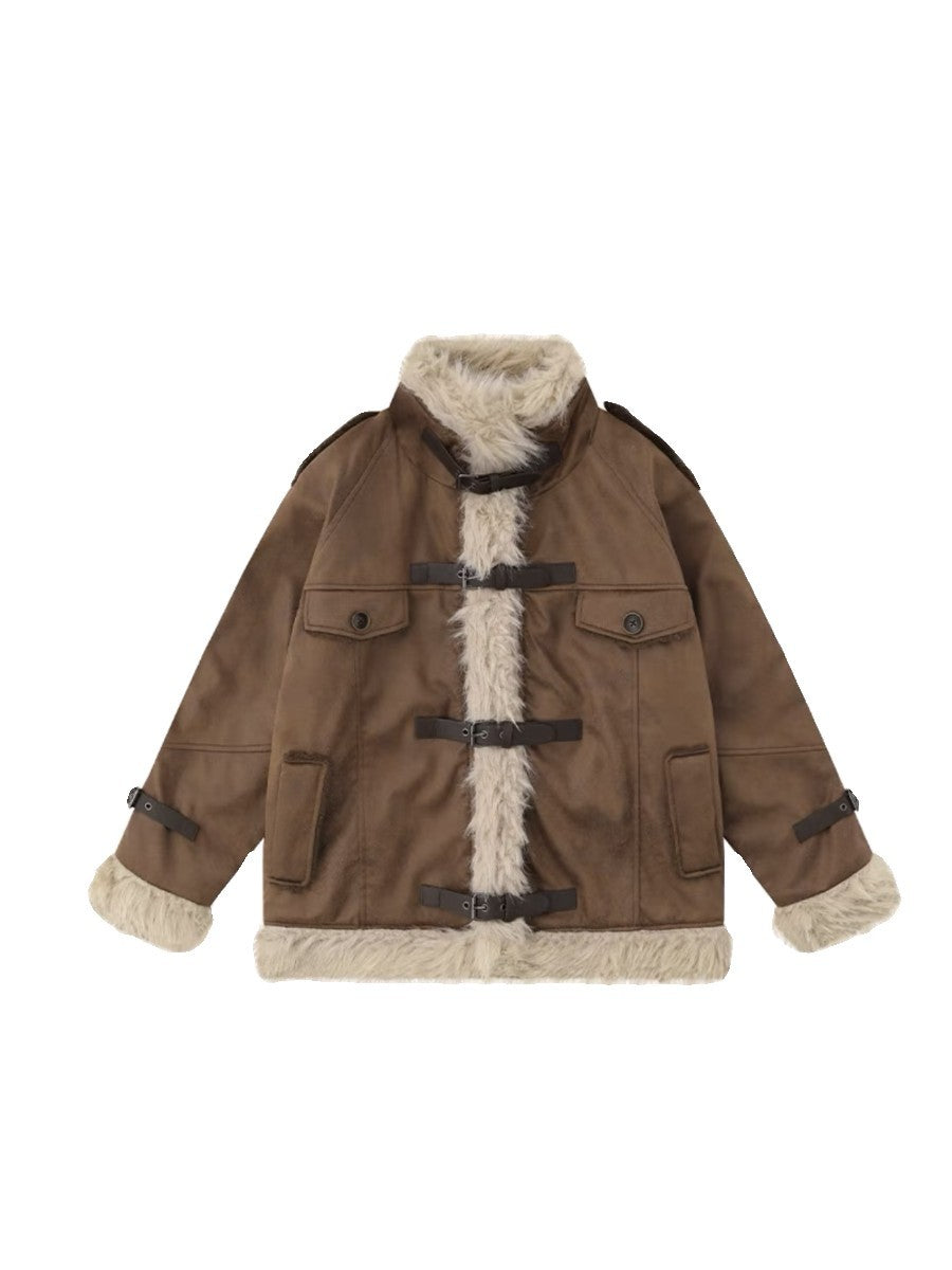 Retro Lamb Fur Coat For Women