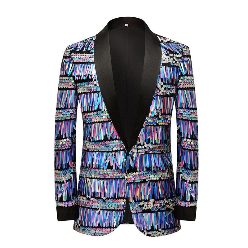 Men's And Women's Fashion Simple Long Striped Sequin Tops