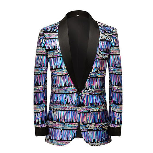 Men's And Women's Fashion Simple Long Striped Sequin Tops