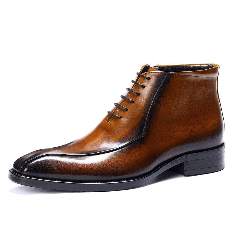 Men's Genuine Leather Pointed Toe Business Suit