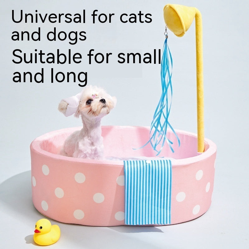 Bathtub Pet Bed Autumn And Winter Warm Nest Cat Dog Deep Sleeping Bed Cat Teaser Toy