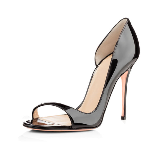 Pure Color Gradient Patent Leather Fashion Stiletto   Shoes