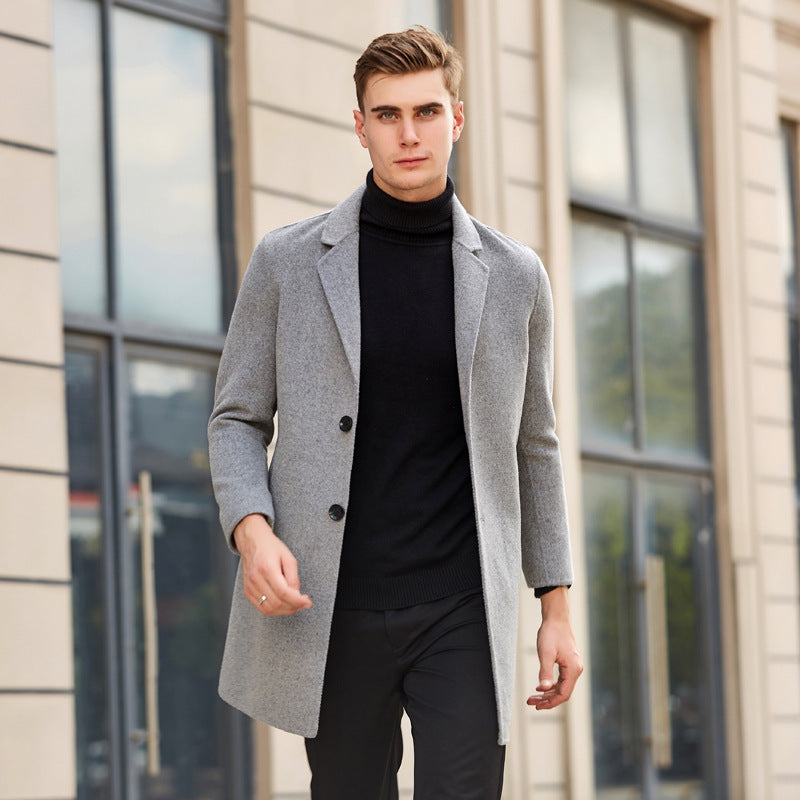Men's double-faced wool coat