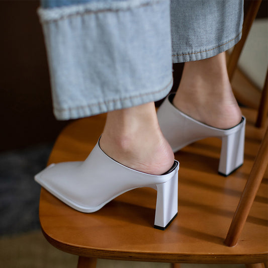 Summer Fashion New Square Toe Thick Heel High Heel Women's Shoes