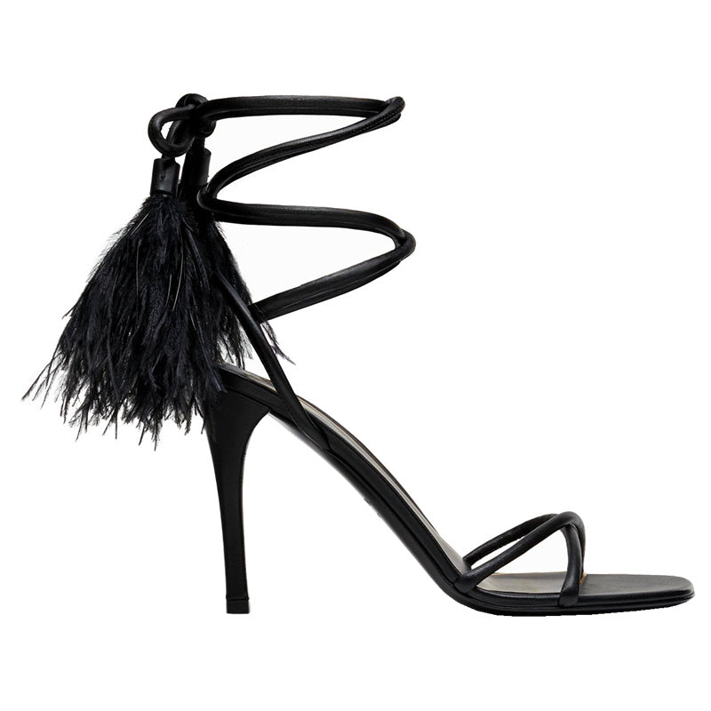 Lace-up Feather  Versatile One-Line Roman Sandals