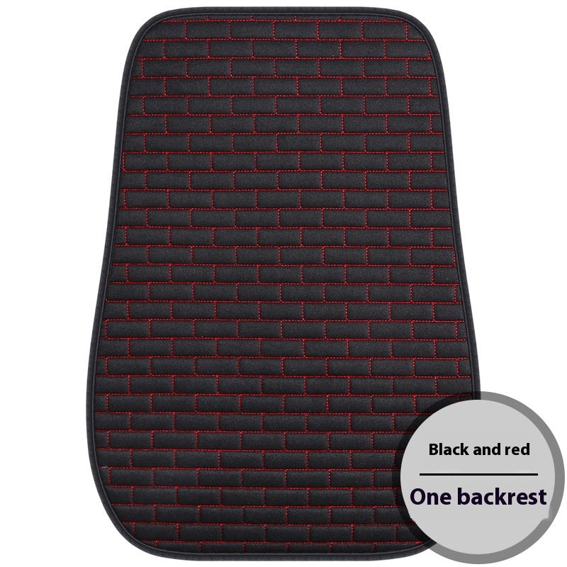 Linen Car Seat Cushion Three-piece Seat Protective Pad