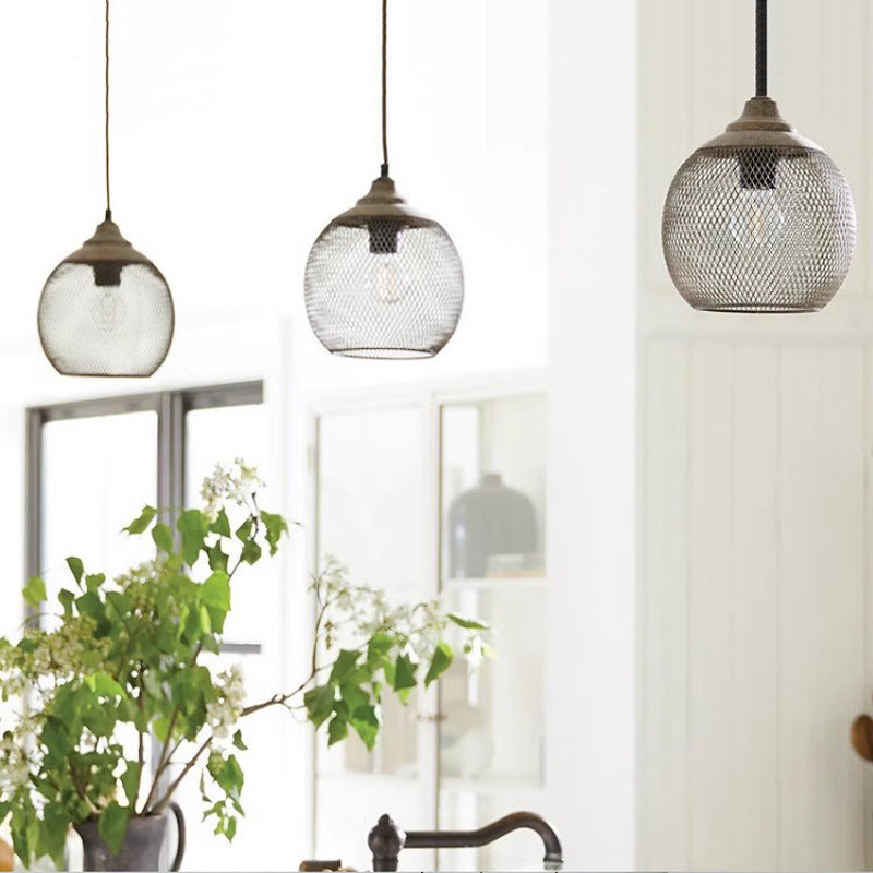 Retro Industrial Style Iron Iron Net Chandelier