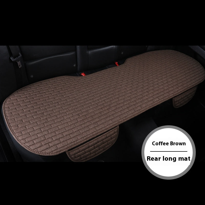 Linen Car Seat Cushion Three-piece Seat Protective Pad