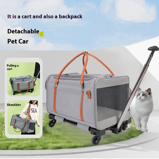 Multifunctional Cat Bag Outdoor Portable Removable Universal Wheel With Pull Rod