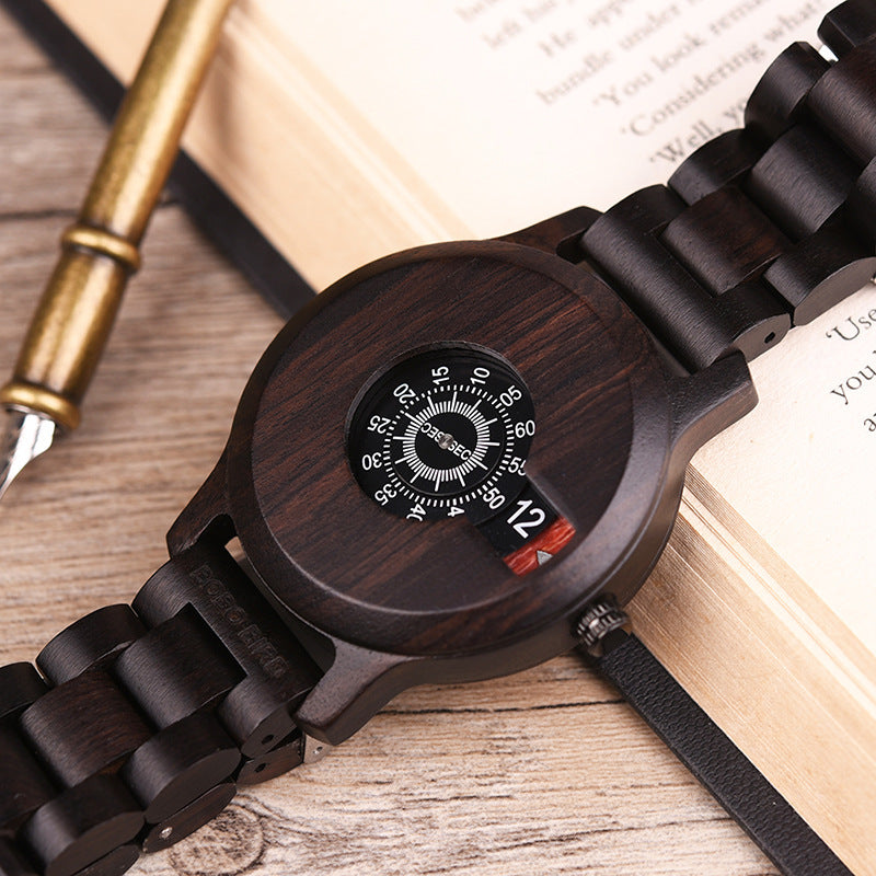 Men's Creative Round Bamboo Wood Watch