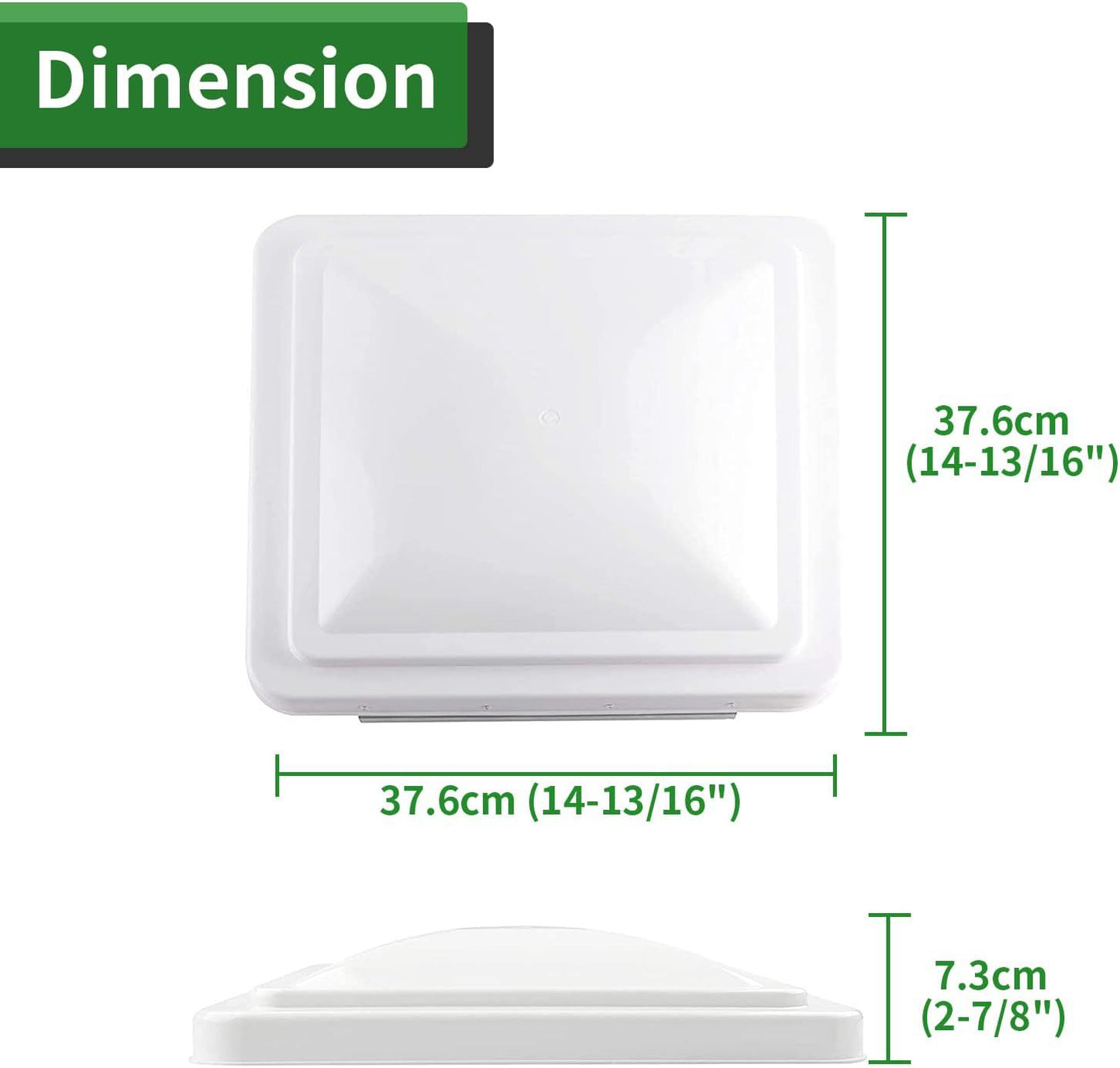 14-inch RV Roof Vent White RV Interior Vent With Fan Black Range Hood Exhaust Cover