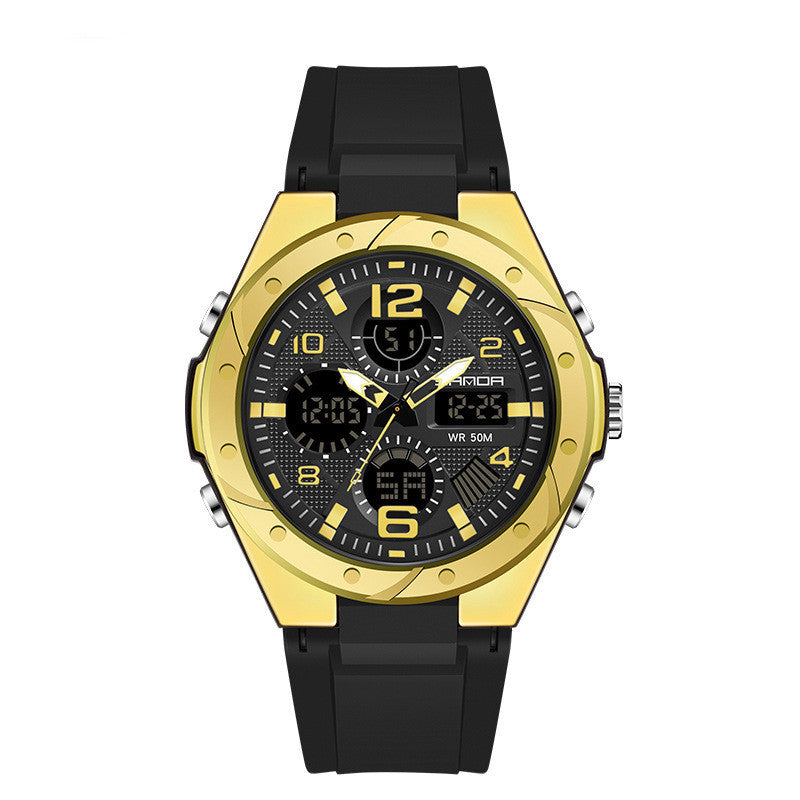 Men's Dual Display Waterproof Luminous Couple Sports Electronic Watch