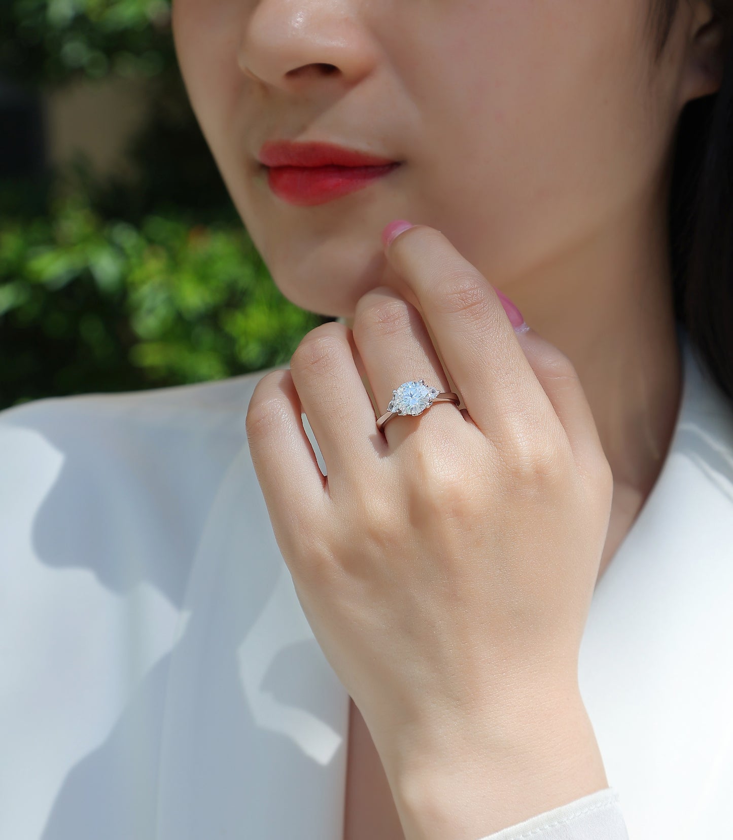 Starry Night Brilliance - A Wedding Ring Set With 2-carat Top-quality Moissanite S925 Silver And Gold-plated Diamond Can Be Tested With A Diamond Pen