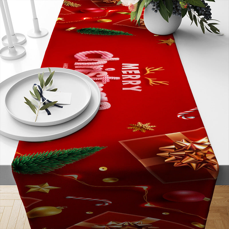 Christmas Table Runner Linen Insulated Restaurant Tablecloth