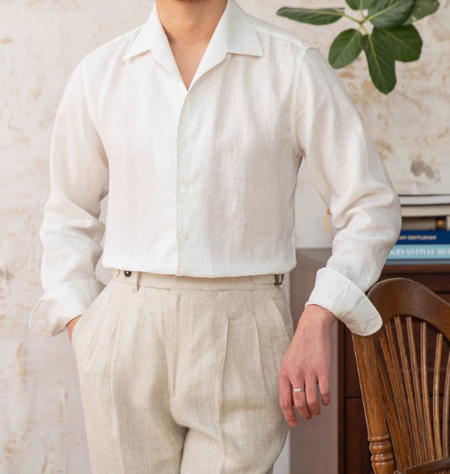 Holiday Commuter Half-open Collar Breathable Casual Long-sleeved Shirt