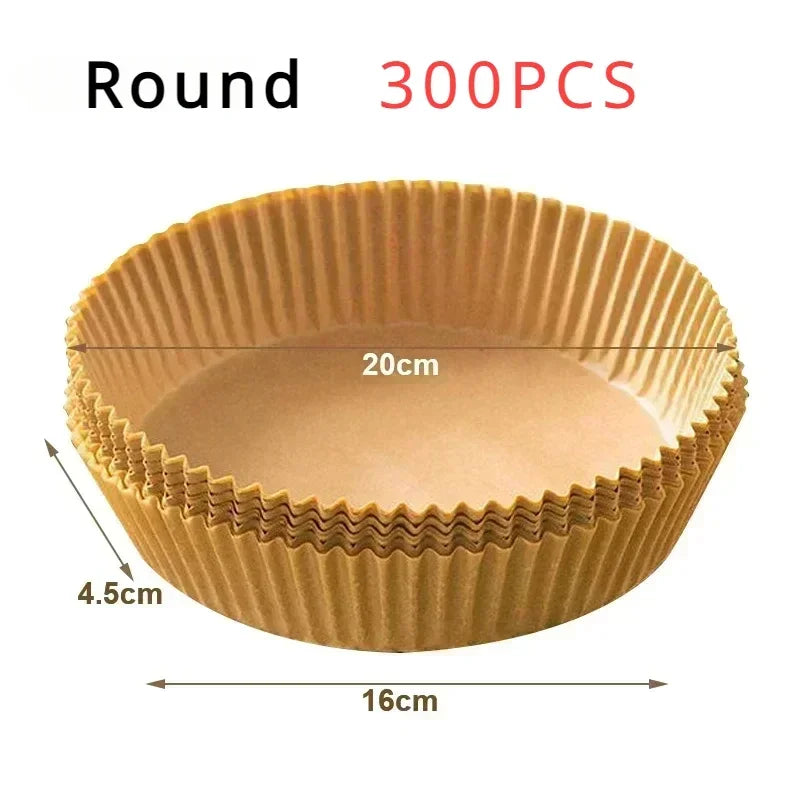 50pcs Air Fryer Paper Grease Absorbent Paper For Household Baking Pans With Thickened Silicone Paper Pads