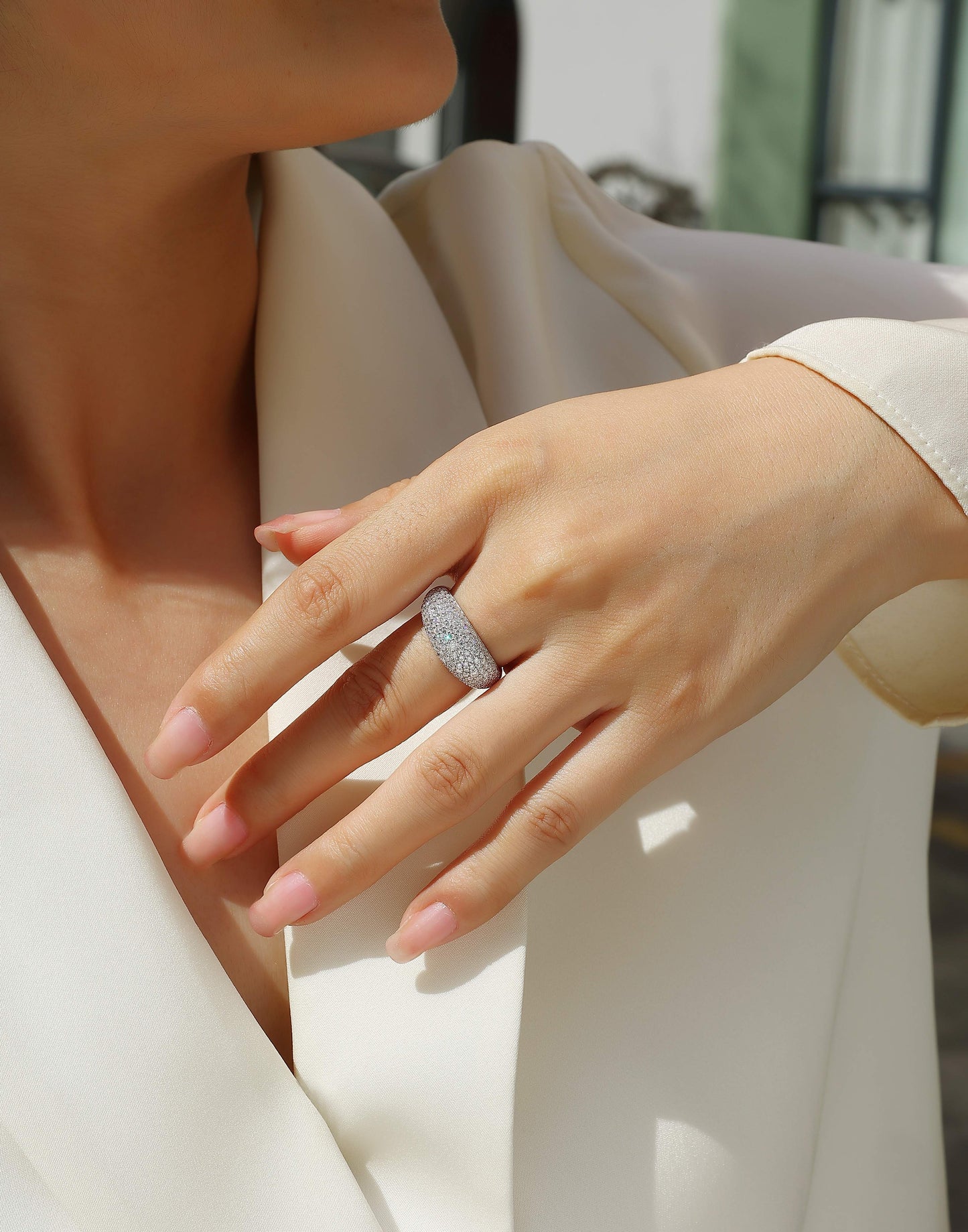 Moonlit Night Stars - A Wedding Ring Set With Top-quality Moissanite S925 Silver And Platinum-plated Diamond. The Ring Can Be Inspected With A Diamond Pen