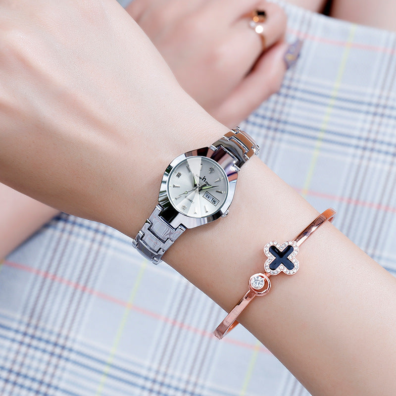 Leisure Fashion Quartz Dual Calendar Night Light Watch