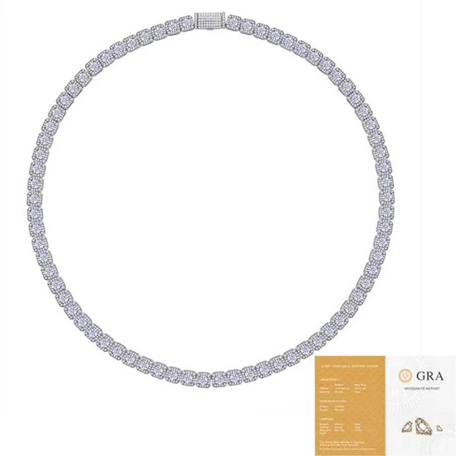 Square Rock Candy Chain Personalized Design Moissanite Cuban Chain Necklace