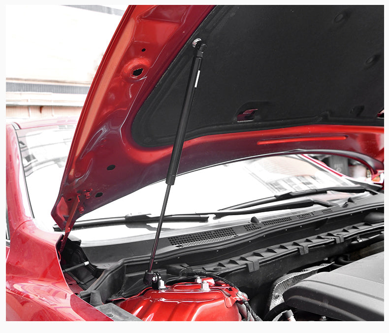 Cover hydraulic rod engine cover support rod modification