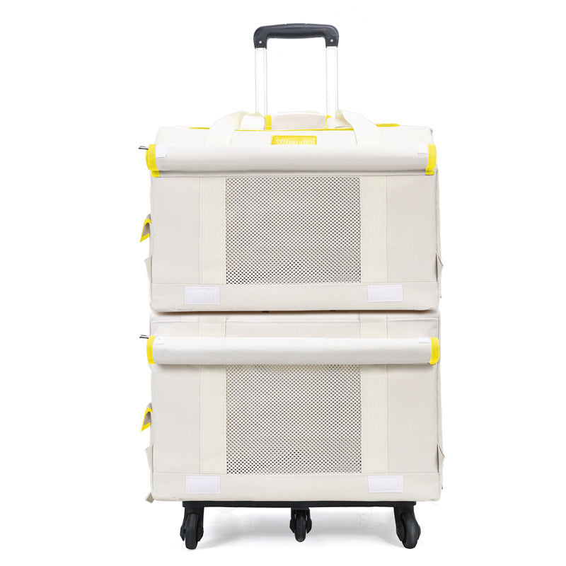 Pet Trolley Double-deck Bus Luggage Cat Bag Portable
