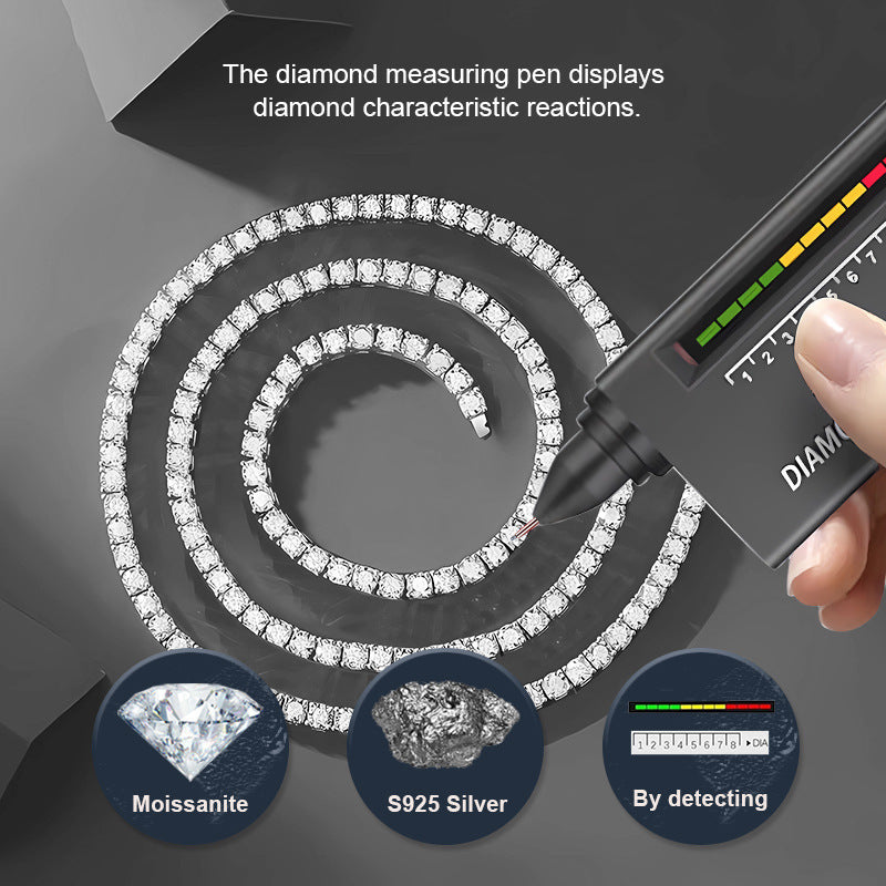 Twin 925 Silver Moissanite Long Star River Necklace