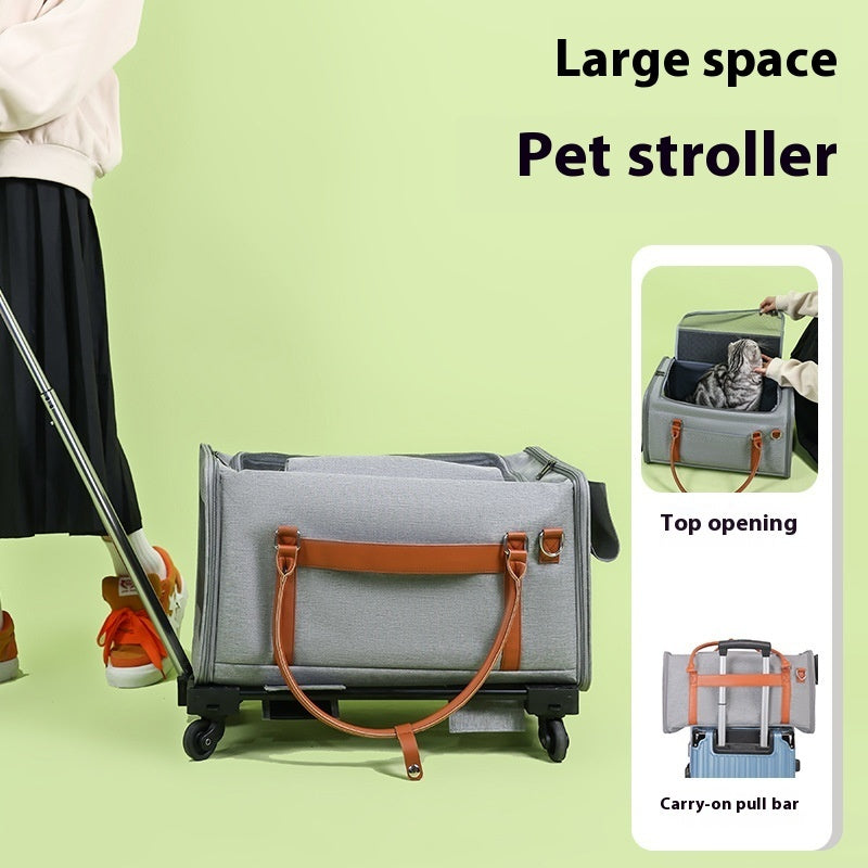 Multifunctional Cat Bag Outdoor Portable Removable Universal Wheel With Pull Rod
