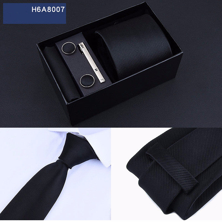 Business 8cm Striped Blue Black Tie