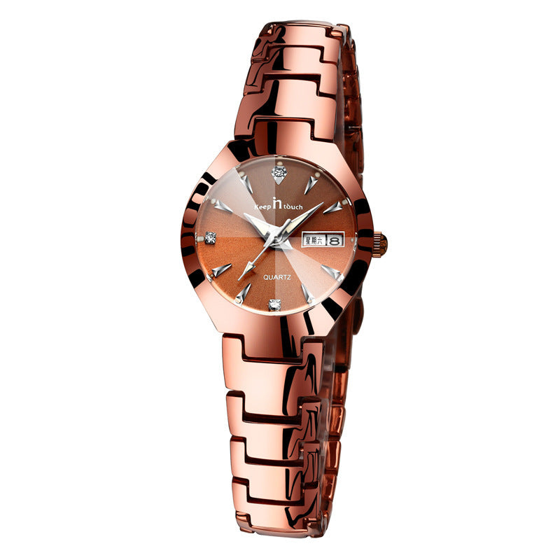 Leisure Fashion Quartz Dual Calendar Night Light Watch