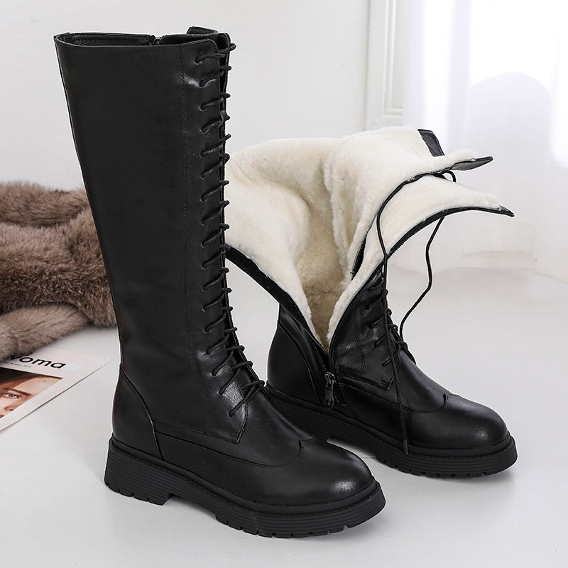 All-in-one Snow Boots High Wool Women's Winter Plus Velvet