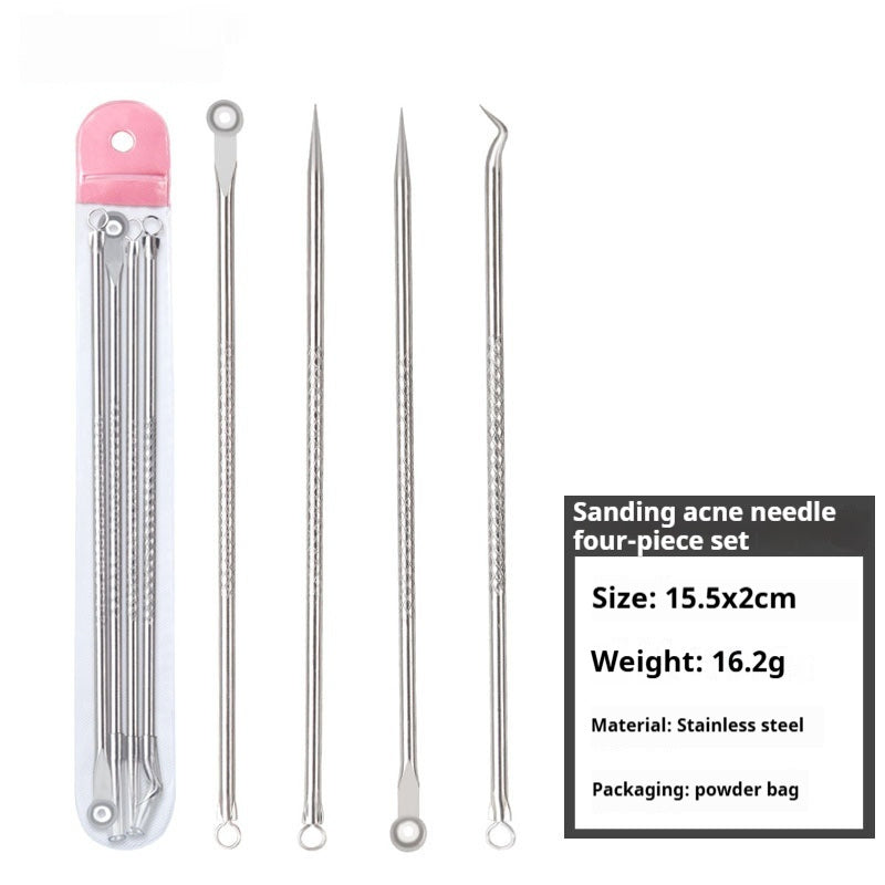 Pimple Pin 4-piece Stainless Steel Acne Remover Extruded Fat Particles Blackhead Remover