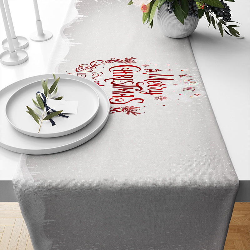 Christmas Table Runner Linen Insulated Restaurant Tablecloth