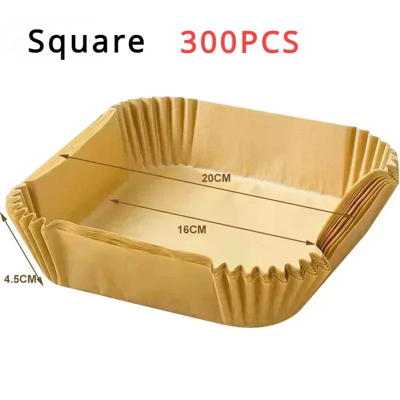 50pcs Air Fryer Paper Grease Absorbent Paper For Household Baking Pans With Thickened Silicone Paper Pads
