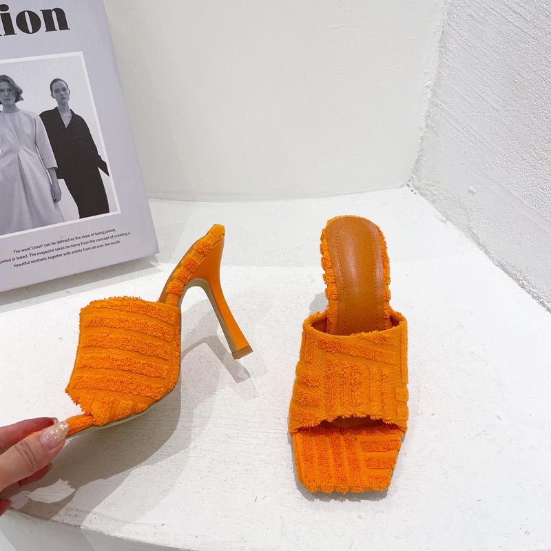 Super High Heel Plus Size Towel Sandals And Slippers