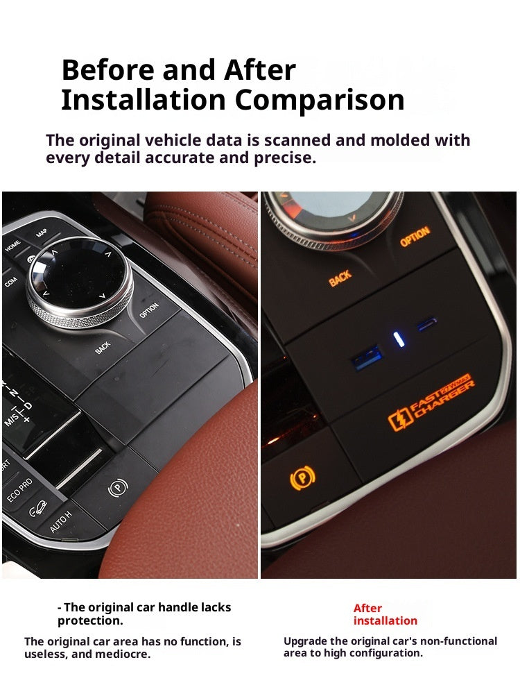 Minimally Designed Car Interior Decoration And Car Charger