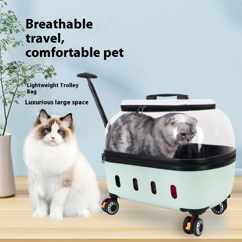 Cat Bag Pet Trolley Bag Go Out Dog Transparent