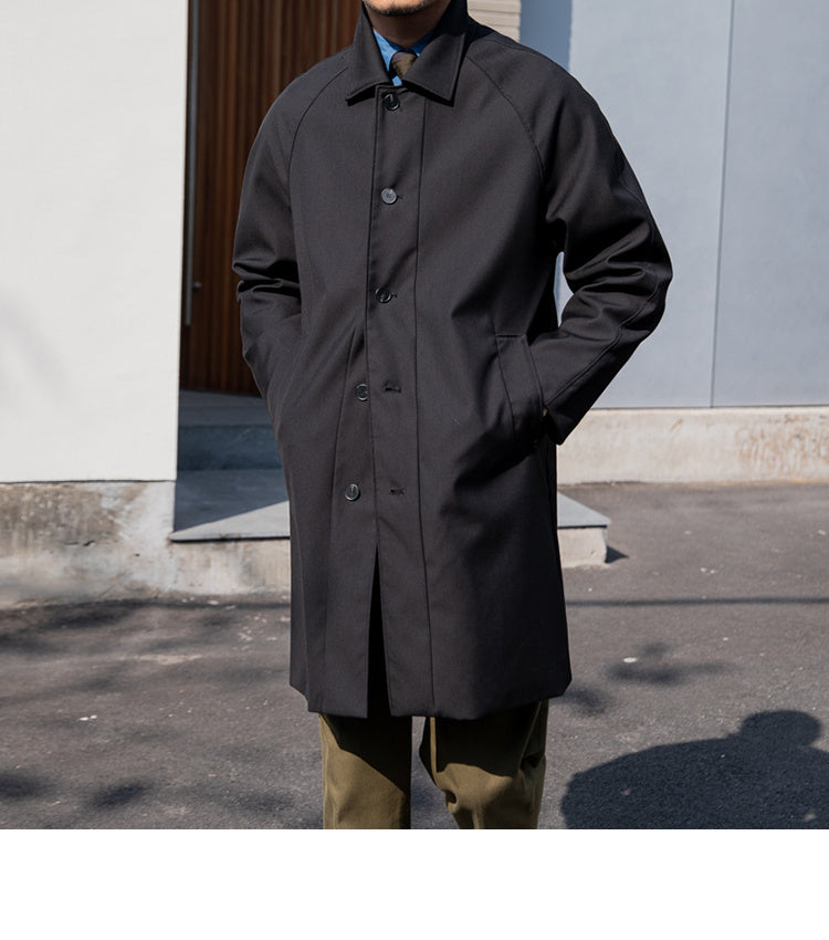 Men's Anti-wrinkle Draping Casual Coat Mid-length Trench Coat