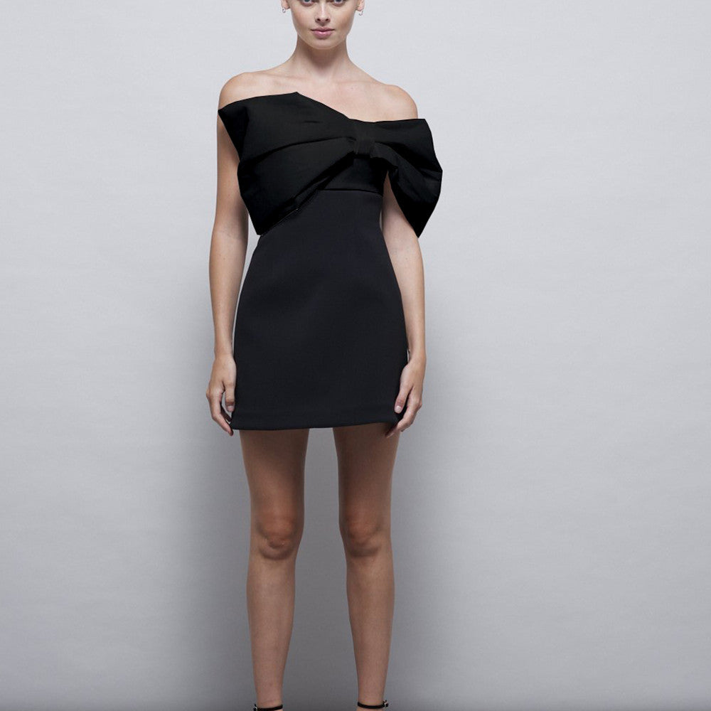 Women's Fashion Irregular Bow Dress