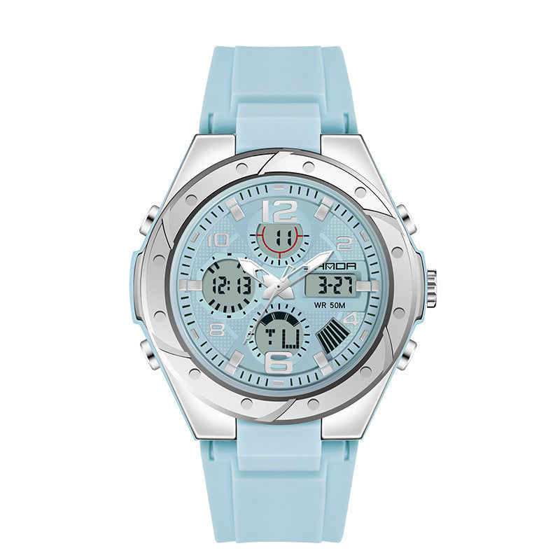 Men's Dual Display Waterproof Luminous Couple Sports Electronic Watch