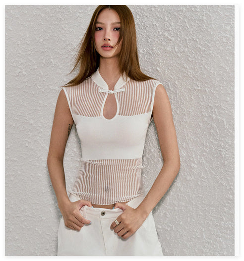 Hollow Out Unique Style For Wearing Sleeveless Tops Outside